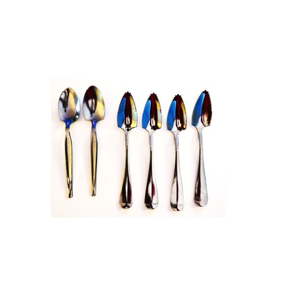 Grapefruit Spoons Serrated Set Of 6 Stainless Steel - Picture 1 of 4